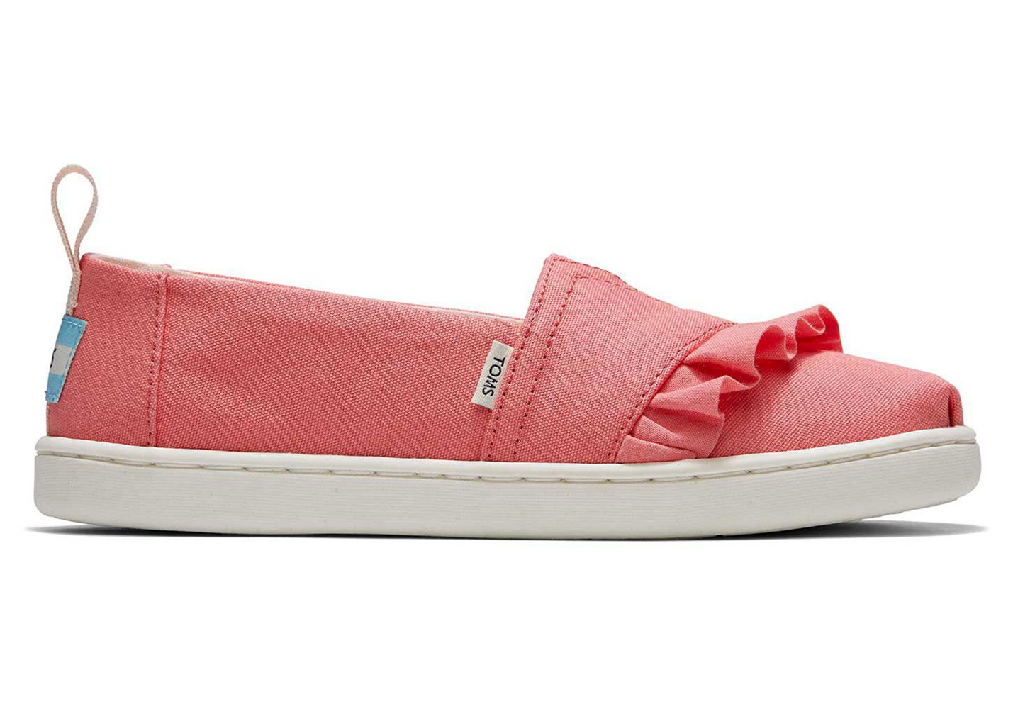 Toms Espadryle Dziecięce Pomarańczowe - Alpargata Youth Ruffle Płócienne - 91ZKAQTIG